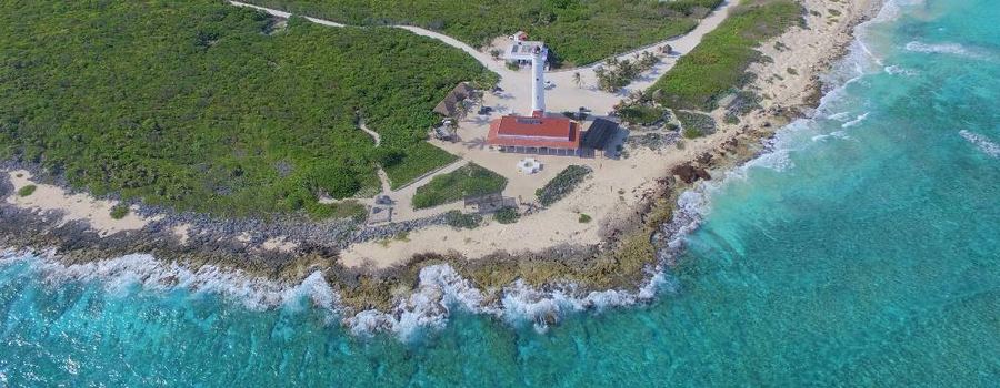Vista aérea de la punta sur de Cozumel