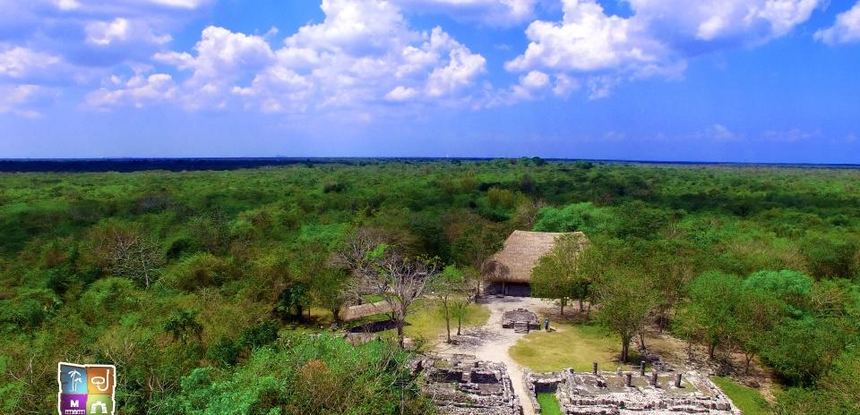 Aerial view of the San Gervasio archaeological site